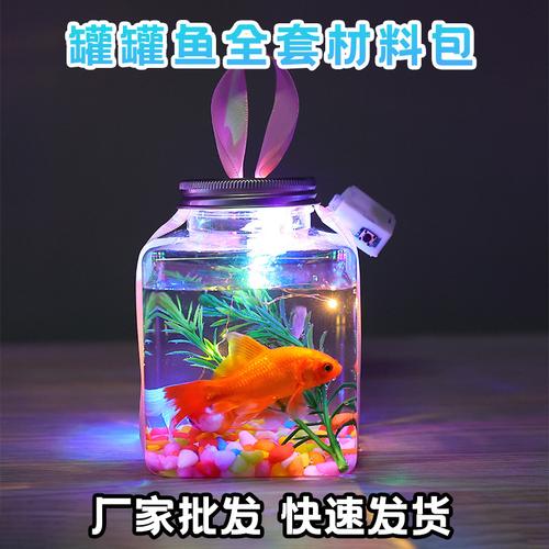 五角星罐摆摊发光水晶批发泡泡鱼水草彩石灯材料包